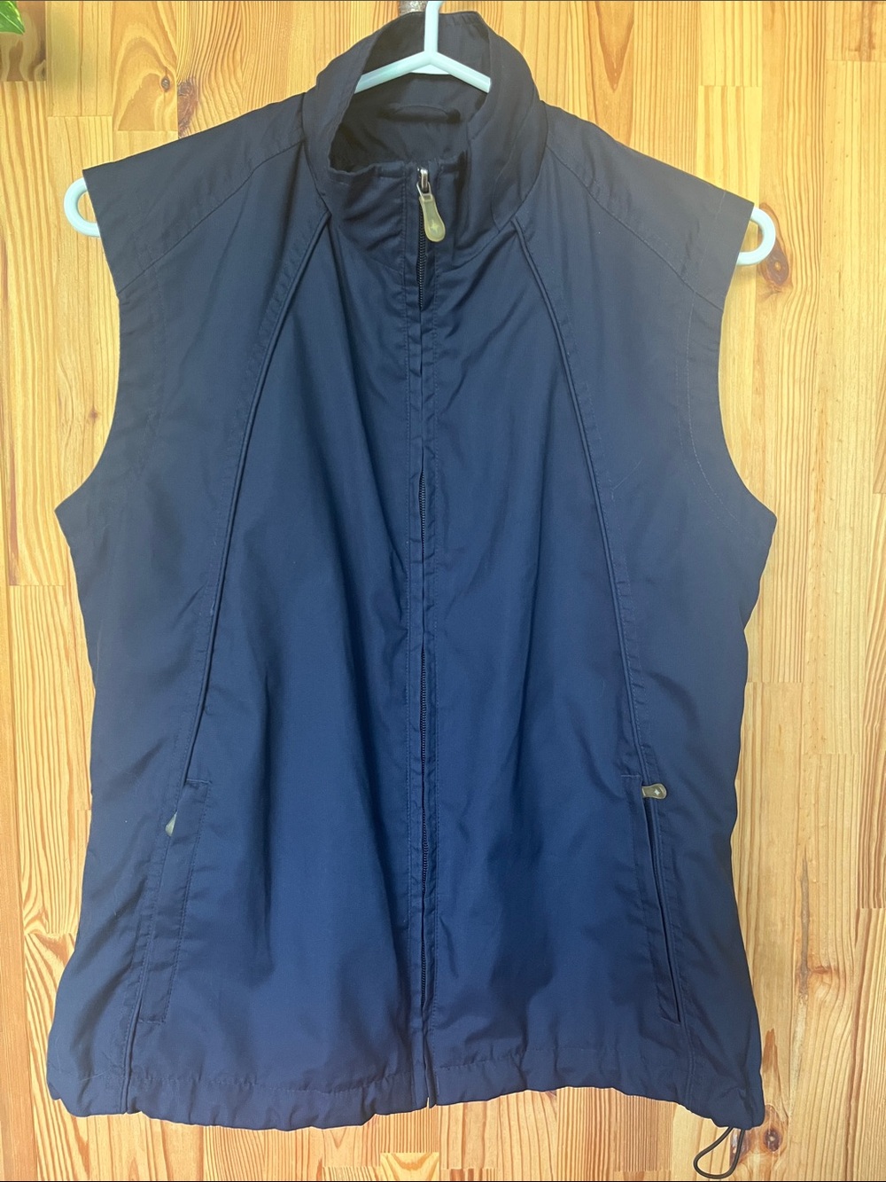 North End Navy Sleeveless Zippered Vest (size S)